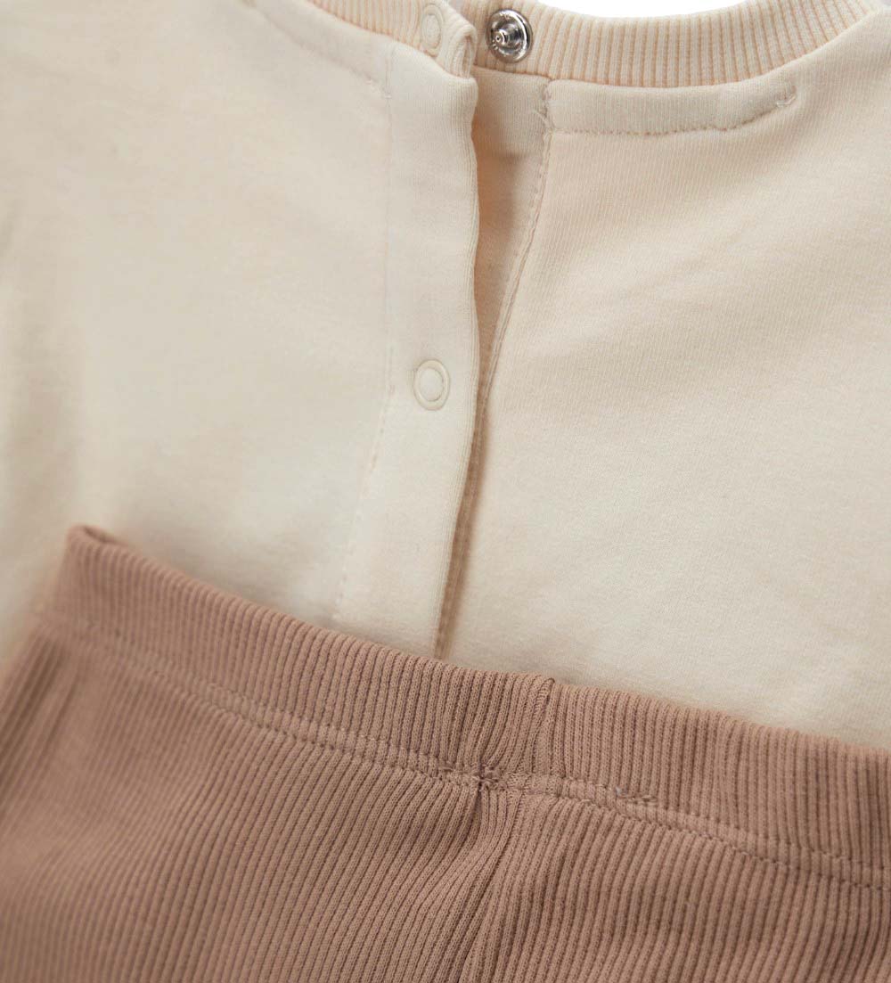Girl - Sweatshirt and leggings set 9 - 12 M Beige