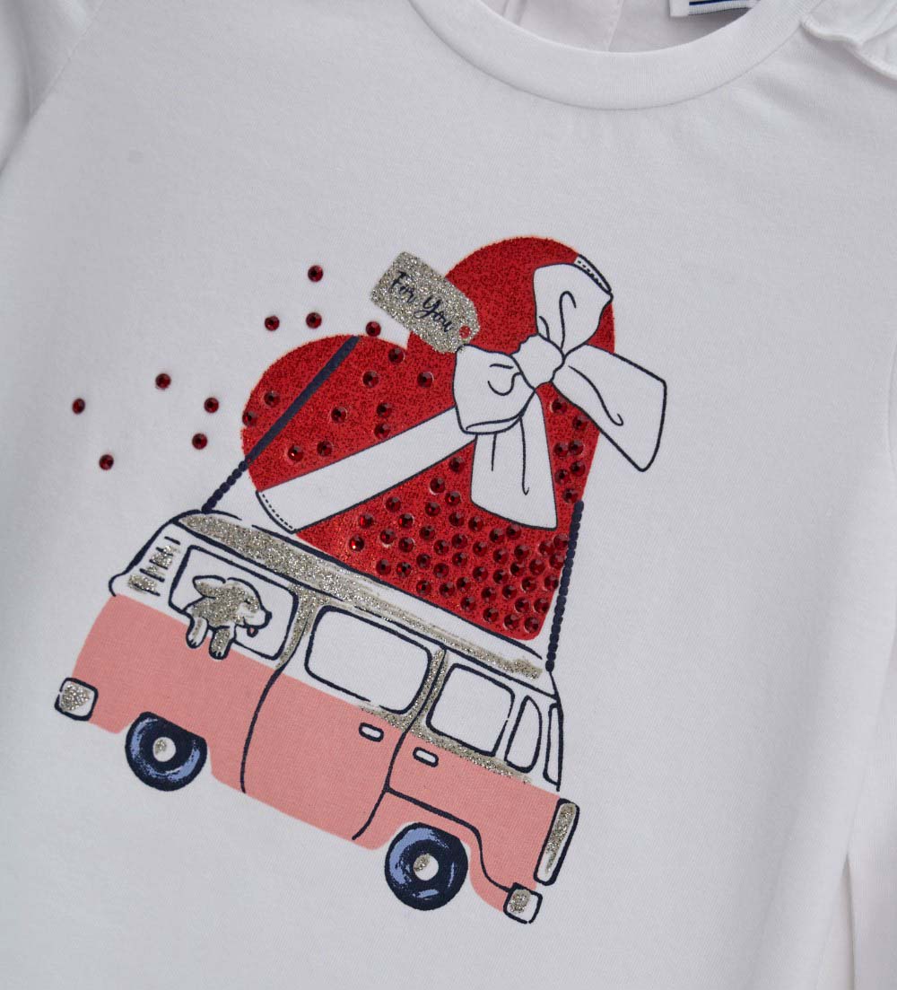 Girl - Ruffle T-shirt White 9 - 12 M