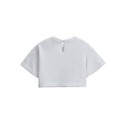 Girl - T-shirt with rhinestones White 9 - 12 M