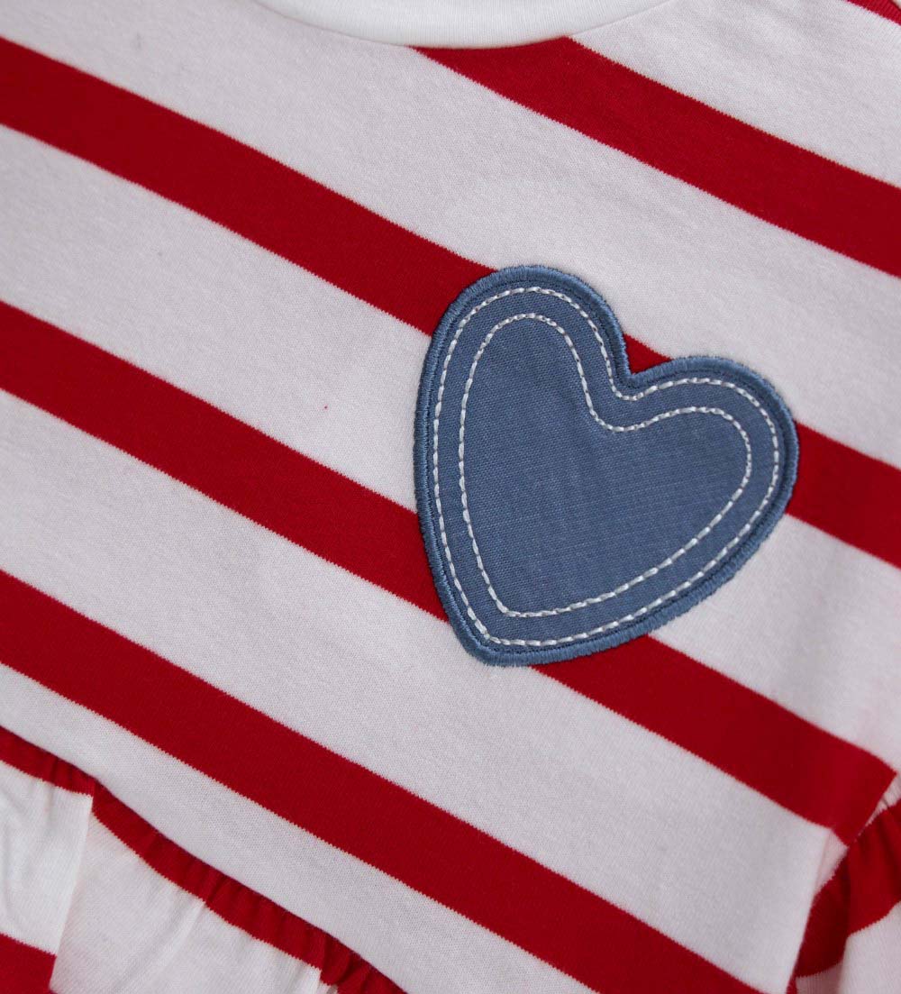Girl - T-shirt with heart Red 9 - 12 M