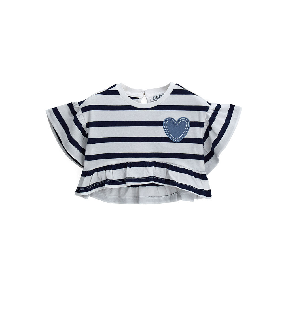 Girl - T-shirt with heart Red 9 - 12 M