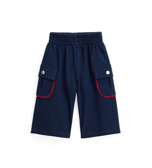 Girl - Trousers with trimmings Blue 9 - 12 M