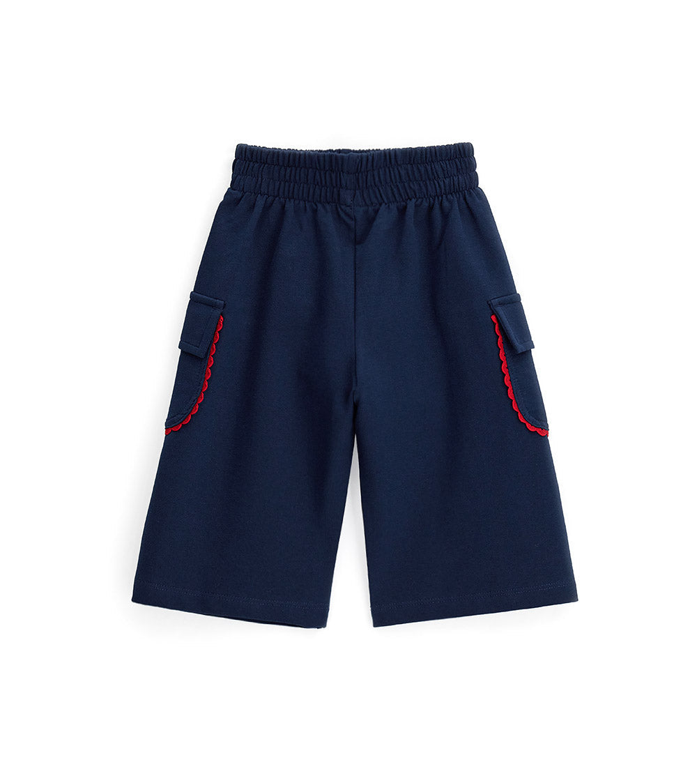 Girl - Trousers with trimmings Blue 9 - 12 M