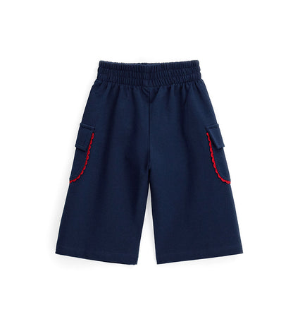 Girl - Trousers with trimmings Blue 9 - 12 M