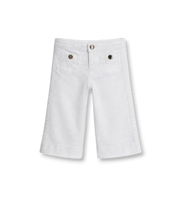 Girl - Elasticated trousers White 9 - 12 M