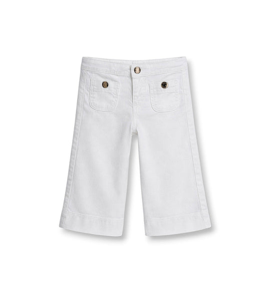 Girl - Elasticated trousers White 9 - 12 M