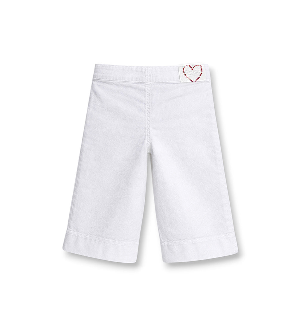 Girl - Elasticated trousers White 9 - 12 M