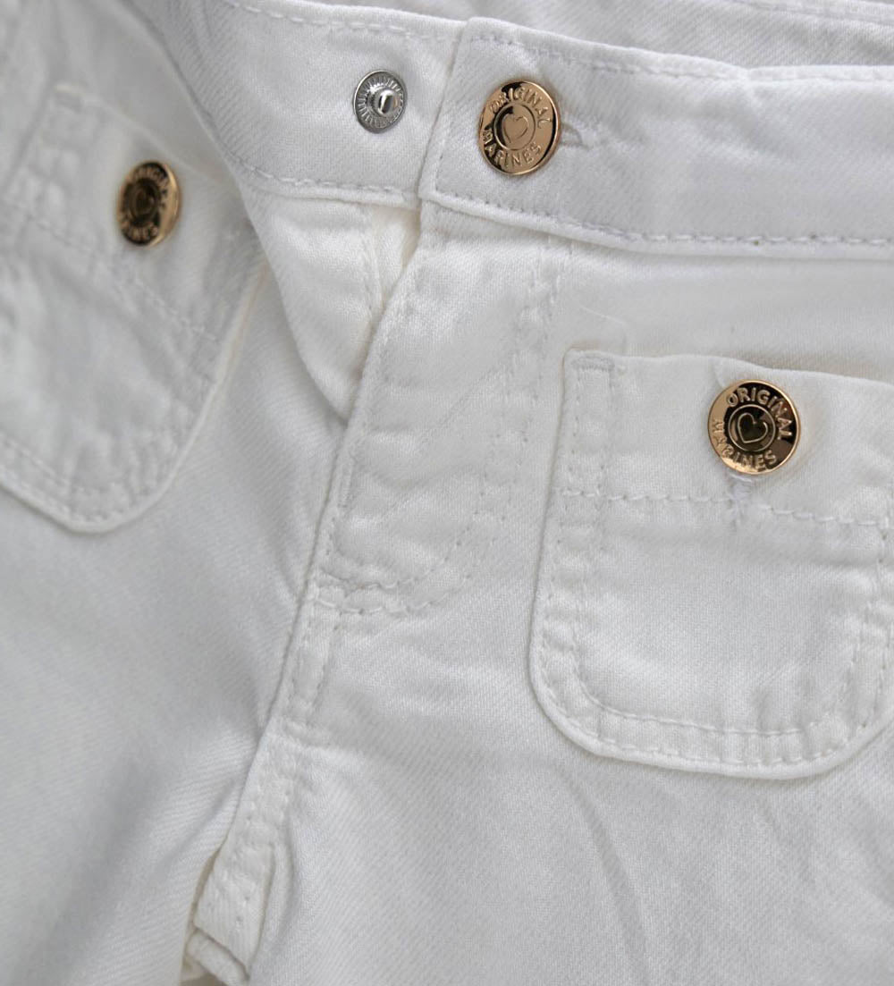 Girl - Elasticated trousers White 9 - 12 M