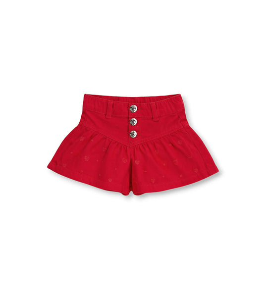 Girl - Cotton bermuda shorts Red 9 - 12 M