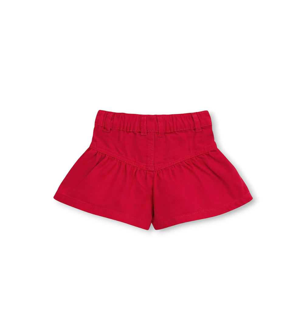 Girl - Cotton bermuda shorts Red 9 - 12 M