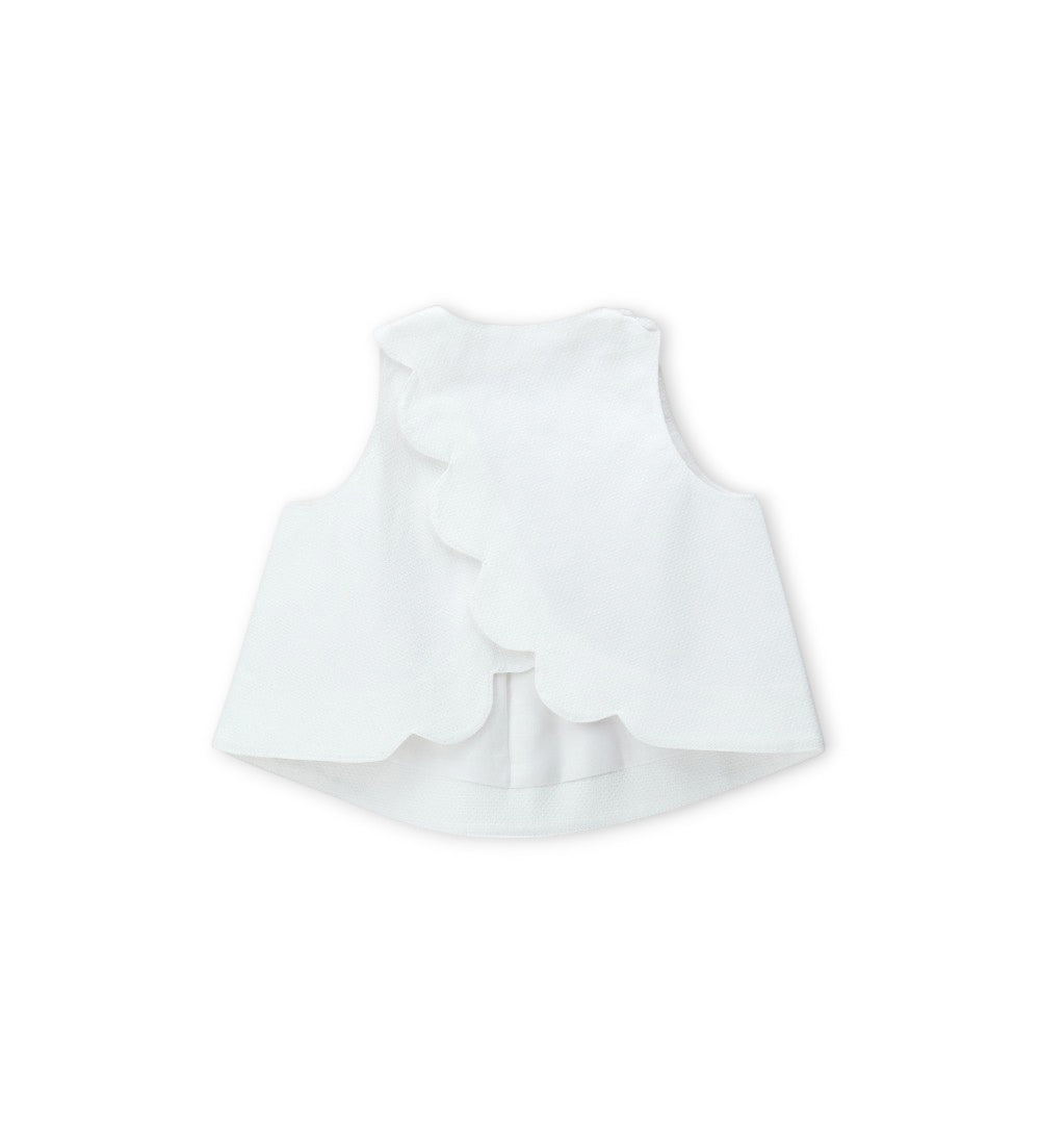 Girl - Armhole blouse 9 - 12 M White