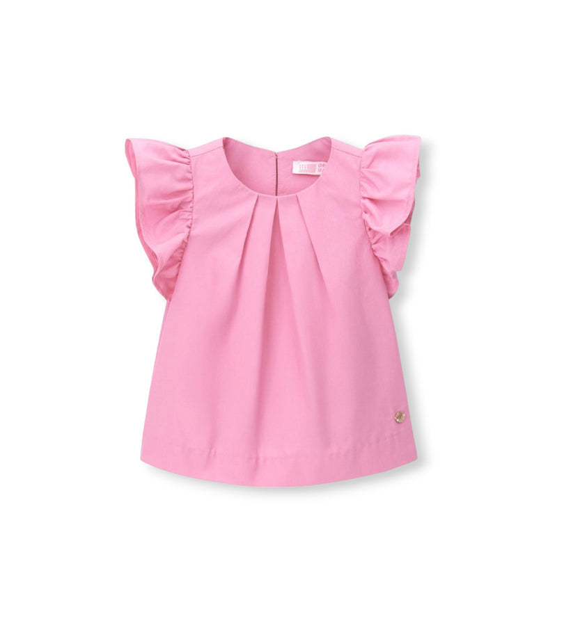 Girl - Ruffled Blouse 9 - 12 M Pink