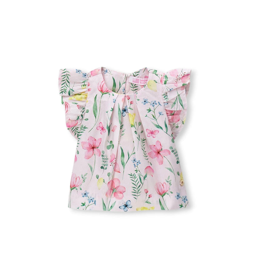 Girl - Ruffled Blouse 9 - 12 M Pink