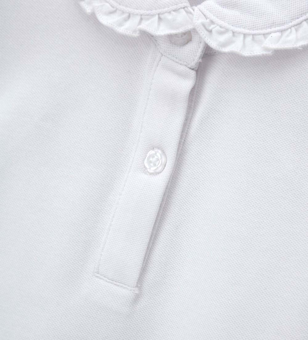 Girl - Polo shirt with ruffles 9 - 12 M White