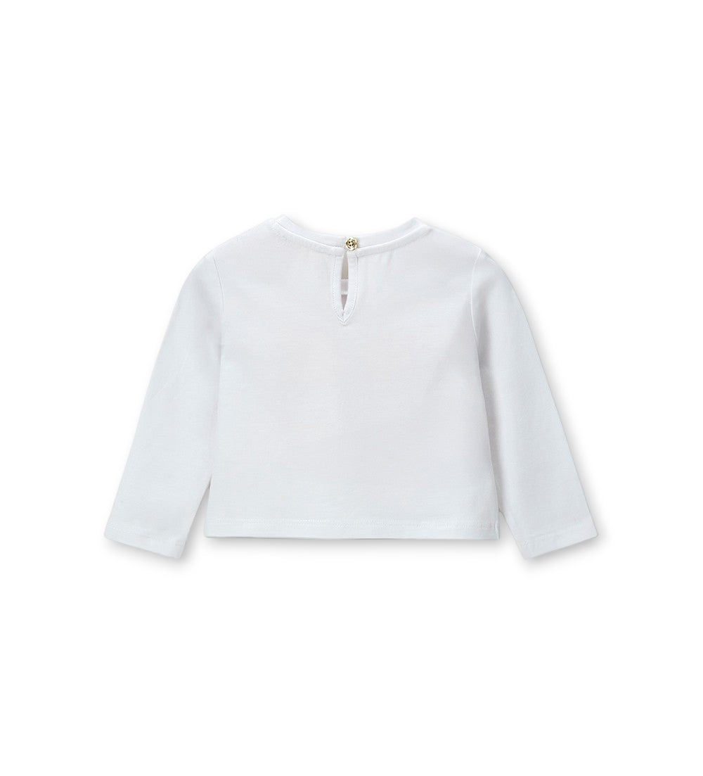 Girl - T-shirt with glitter 9 - 12 M White