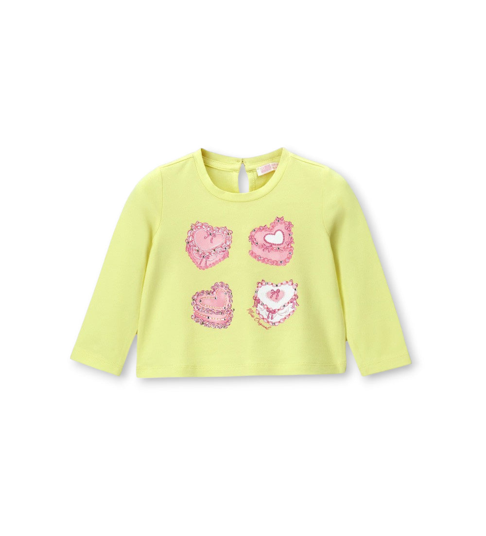 Girl - T-shirt with glitter 9 - 12 M White