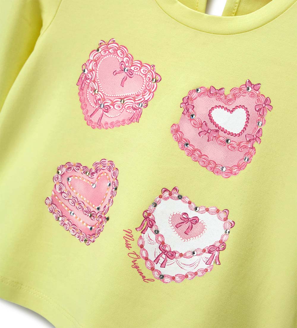 Girl - T-shirt with glitter 9 - 12 M White