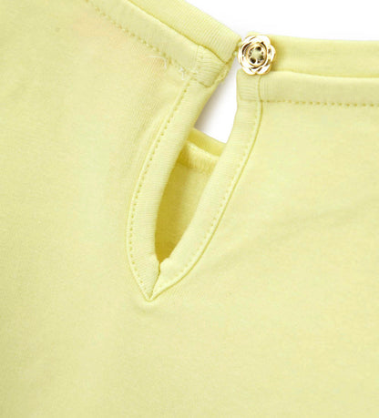 Girl - T-shirt with rhinestones 9 - 12 M Yellow