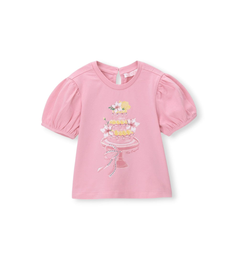 Girl - T-shirt with rhinestones 9 - 12 M Yellow