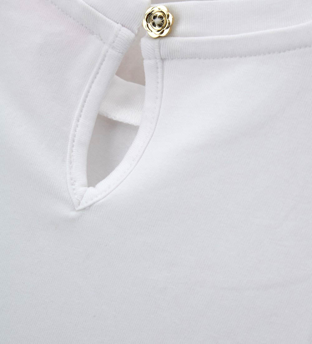 Girl - T-shirt with rhinestones 9 - 12 M White