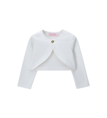 Girl - Interlock Shrug 9 - 12 M White