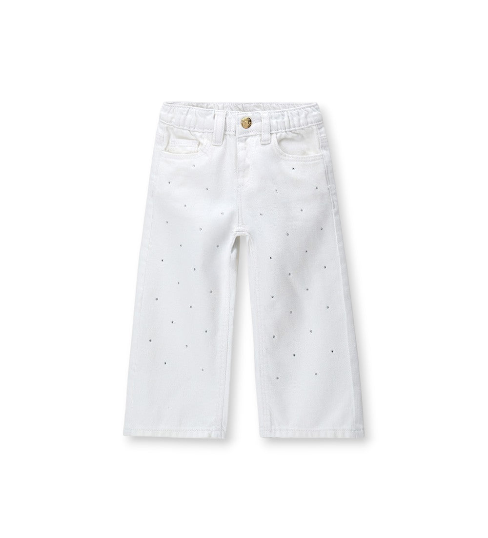 Girl - Wide leg pants 9 - 12 M White