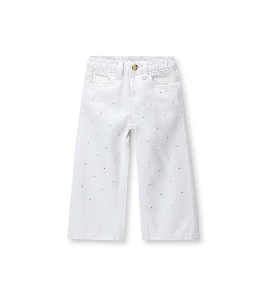 Girl - Wide leg pants 9 - 12 M White