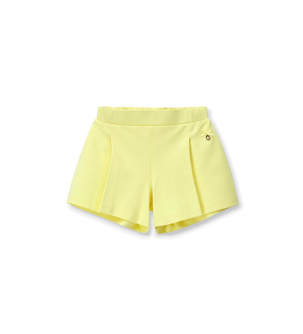 Girl - Bermuda shorts with bow 9 - 12 M Yellow