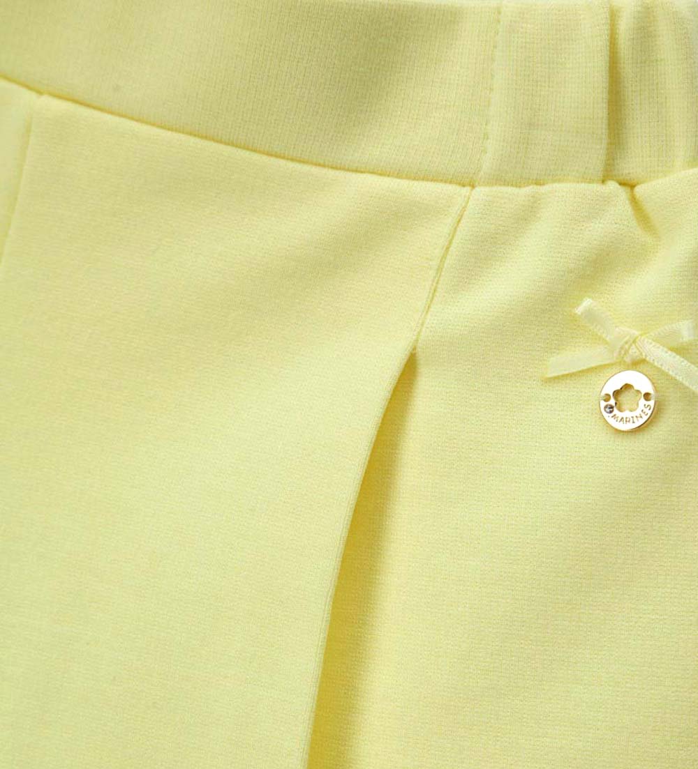 Girl - Bermuda shorts with bow 9 - 12 M Yellow