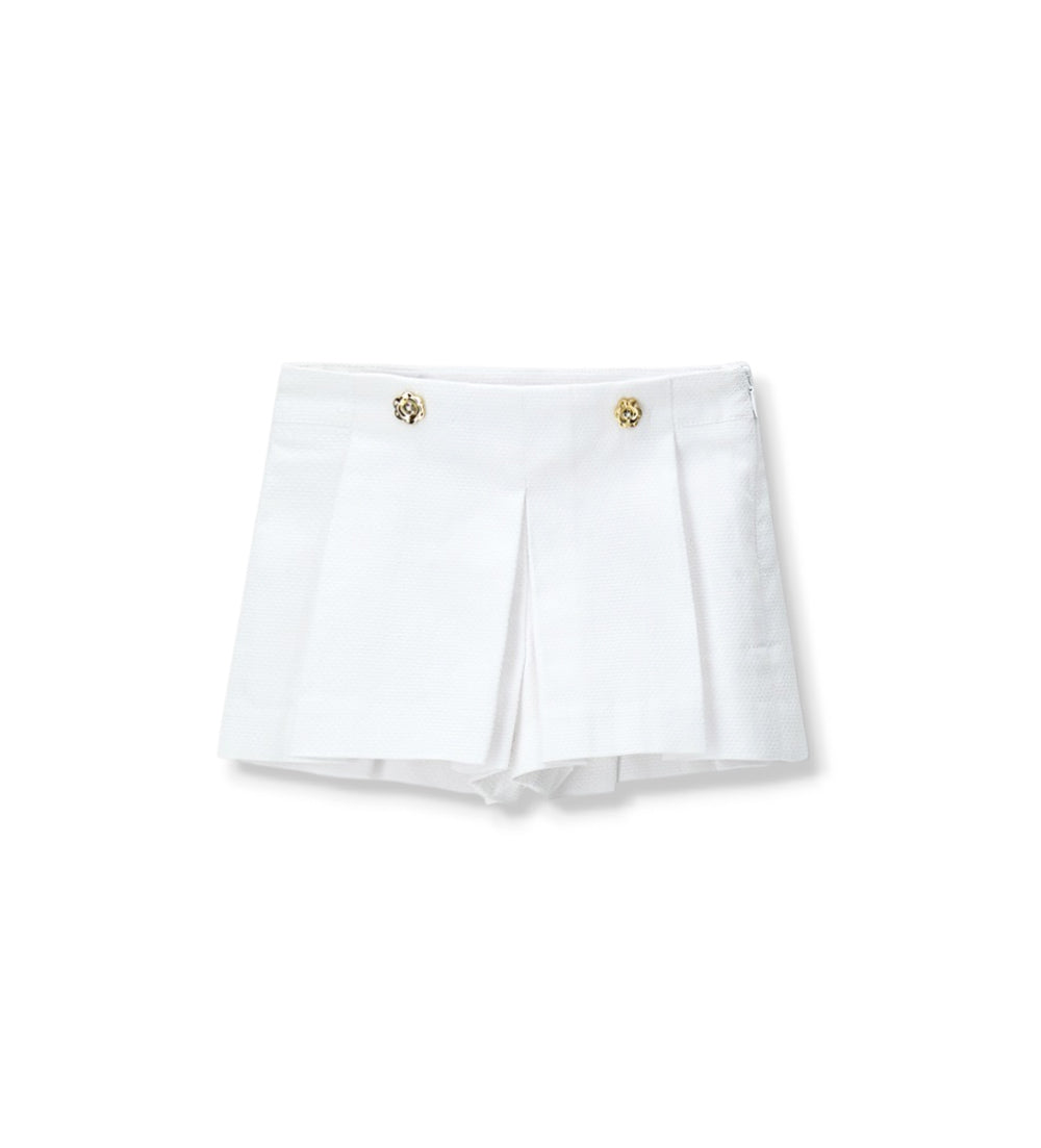 Girl - Pleated bermuda Shorts 9 - 12 M White