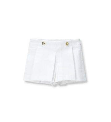 Girl - Pleated bermuda Shorts 9 - 12 M White