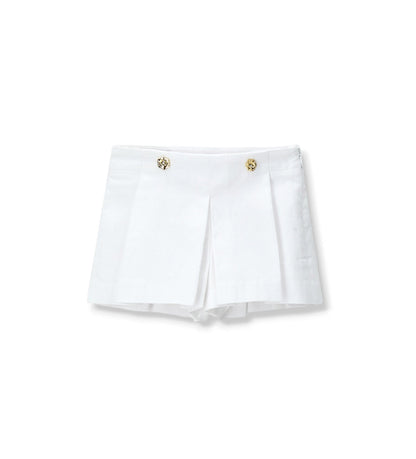 Girl - Pleated bermuda Shorts 9 - 12 M White
