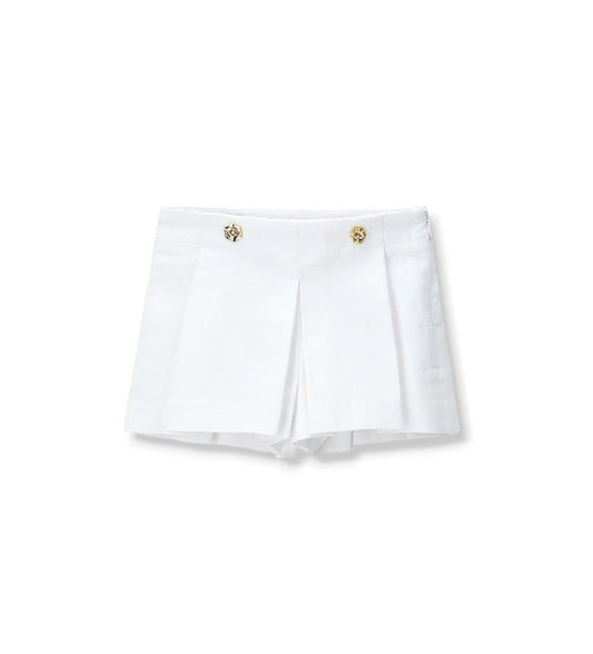 Girl - Pleated bermuda Shorts 9 - 12 M White