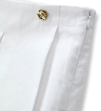 Girl - Pleated bermuda Shorts 9 - 12 M White