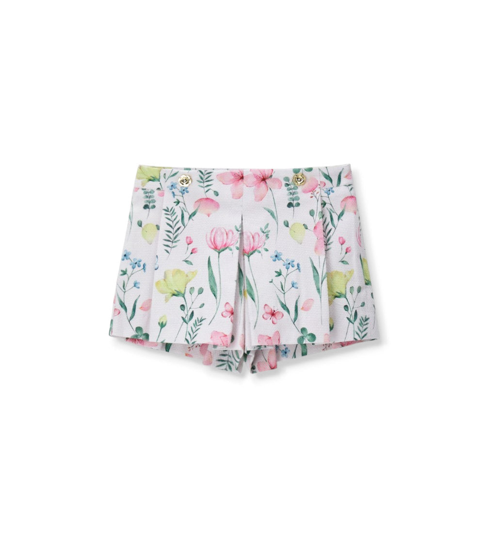 Girl - Pleated bermuda Shorts 9 - 12 M White