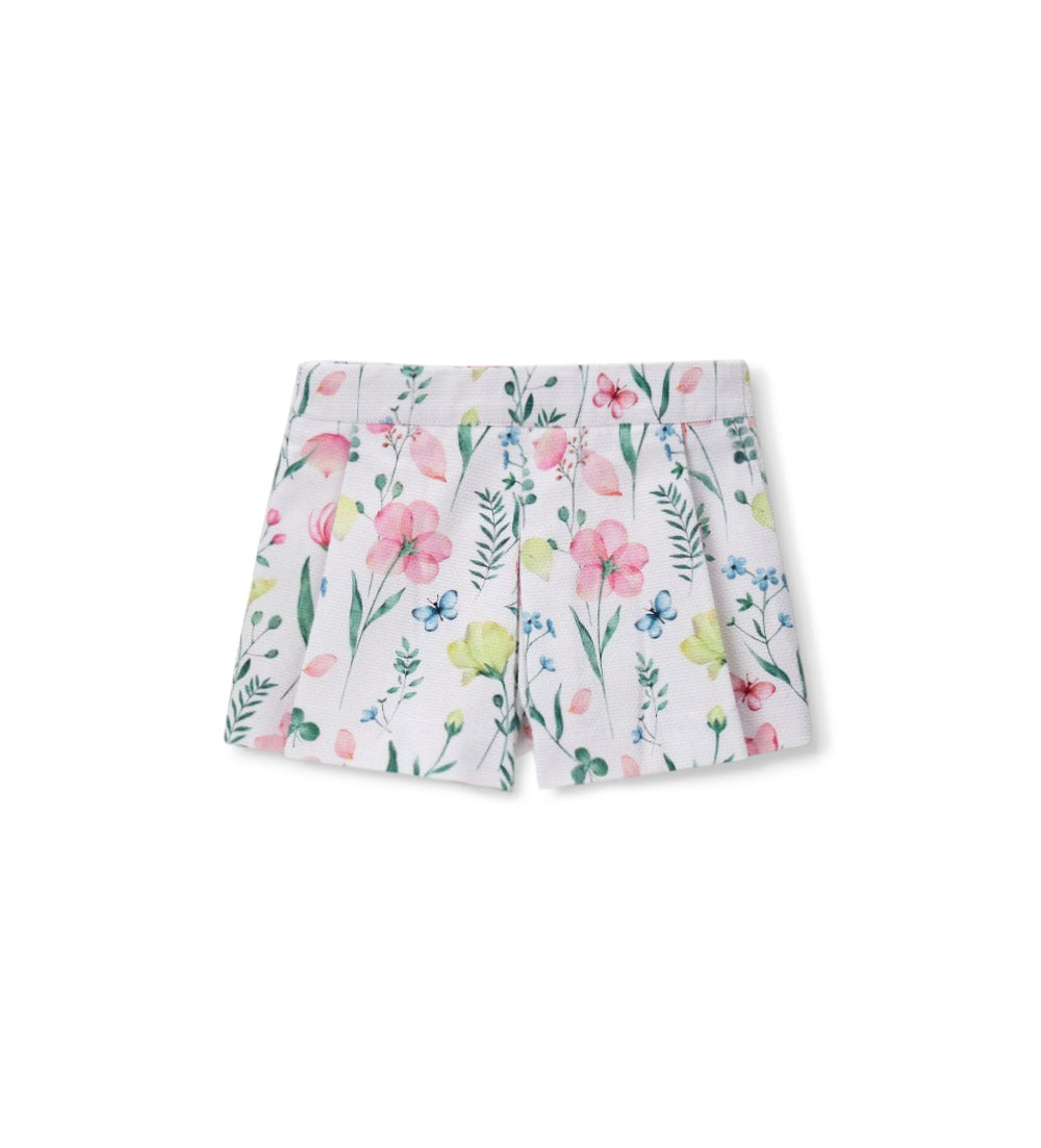 Girl - Pleated bermuda Shorts 9 - 12 M White