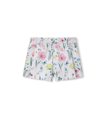 Girl - Pleated bermuda Shorts 9 - 12 M White