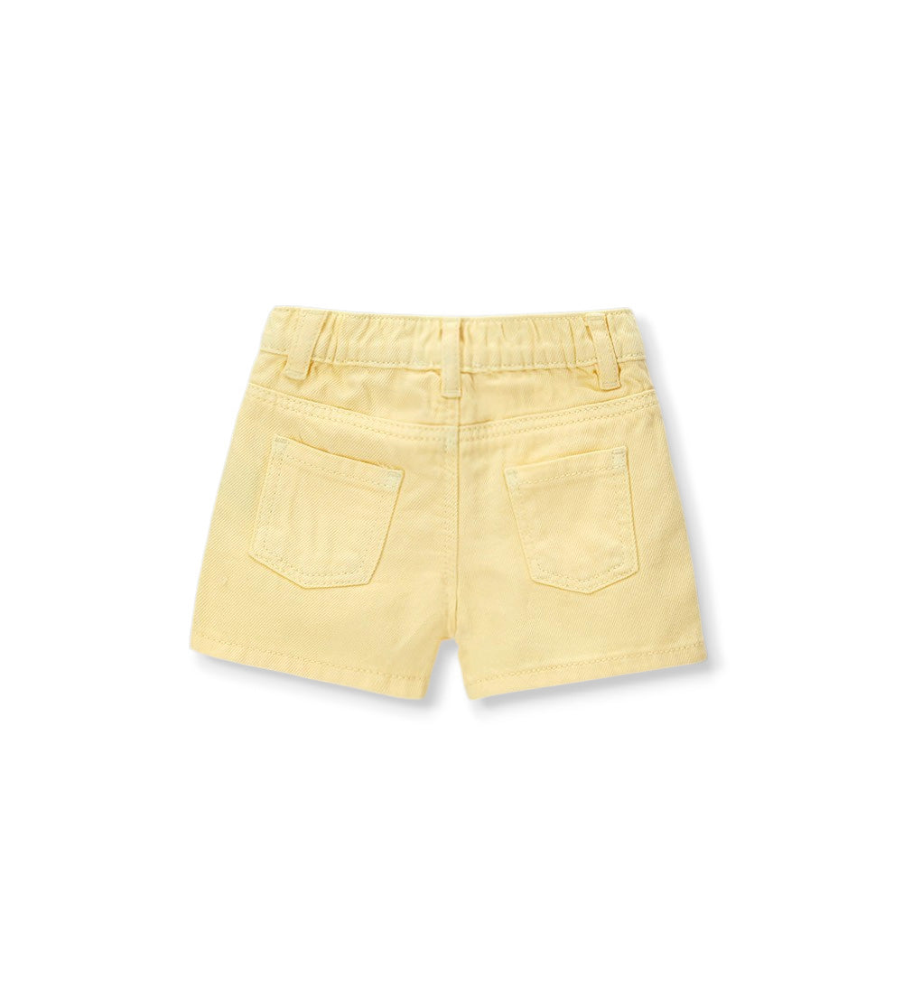 Girl - Bermuda shorts with rhinestones 9 - 12 M Yellow