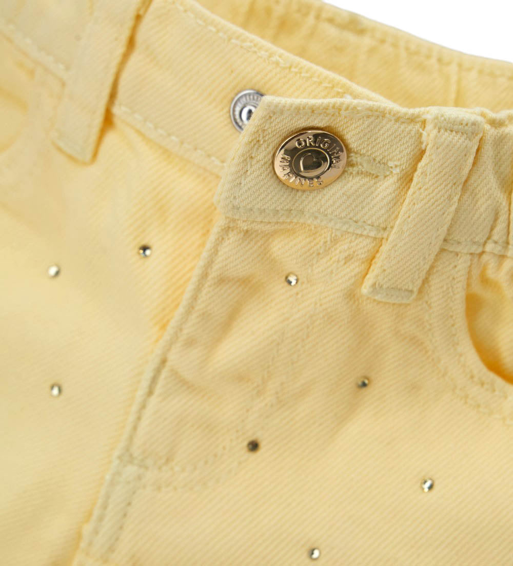 Girl - Bermuda shorts with rhinestones 9 - 12 M Yellow
