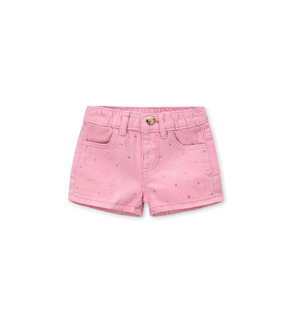 Girl - Bermuda shorts with rhinestones 9 - 12 M Yellow