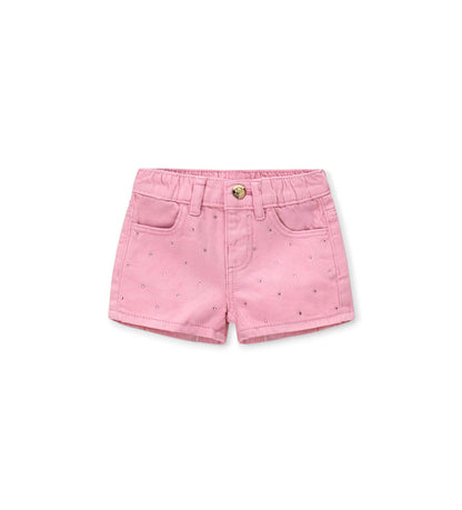 Girl - Bermuda shorts with rhinestones 9 - 12 M Yellow