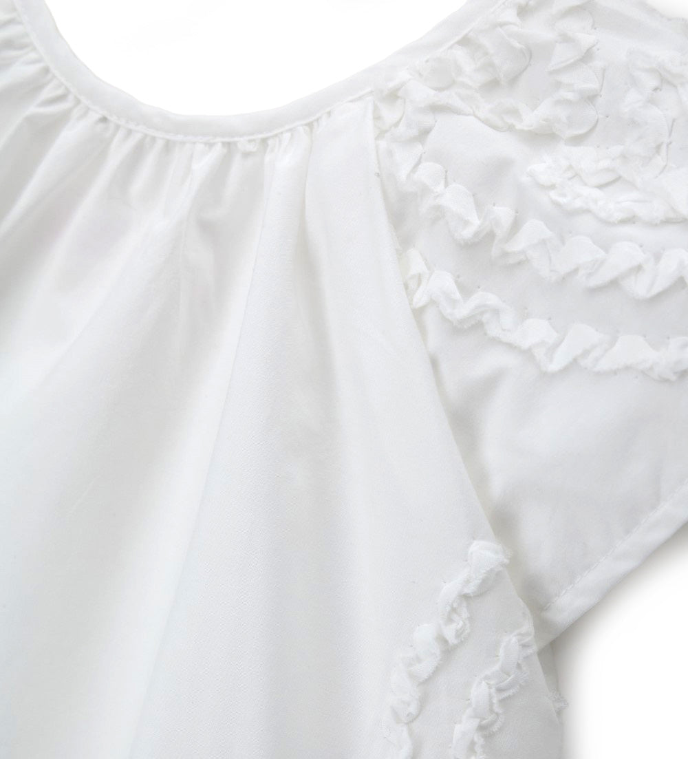 Girl - Ruffle dress 9 - 12 M White