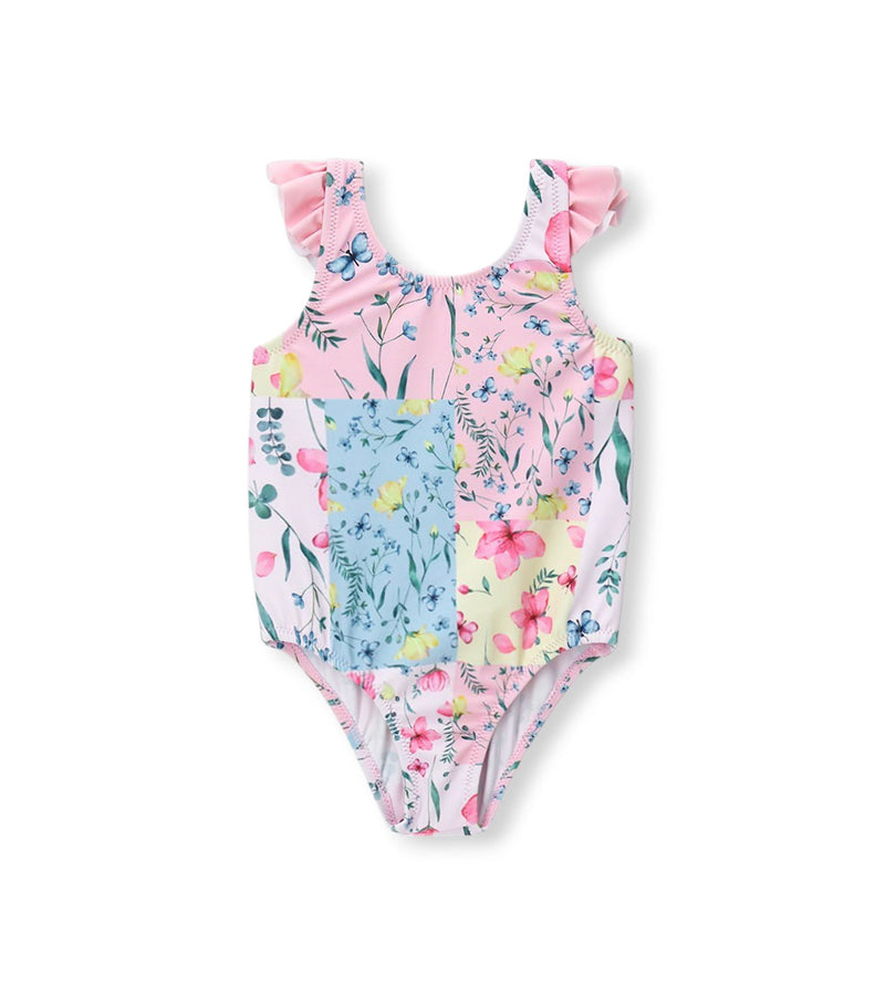Girls' One-piece swimsuit with ruffles in Pink - 9 - 12 M | Original Marines UAE