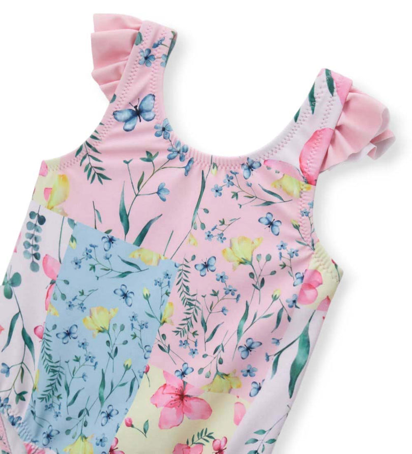 Girls' One-piece swimsuit with ruffles in Pink - 9 - 12 M | Original Marines UAE