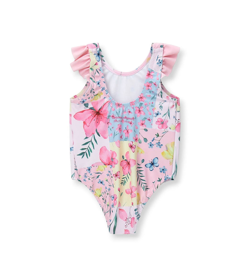 Girl - One-piece swimsuit with ruffles