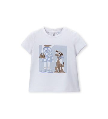 Girls' Glitter T-shirt in White - 9 - 12 M | Original Marines UAE