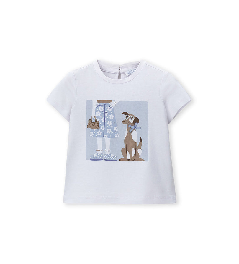 Girls' Glitter T-shirt in White - 9 - 12 M | Original Marines UAE