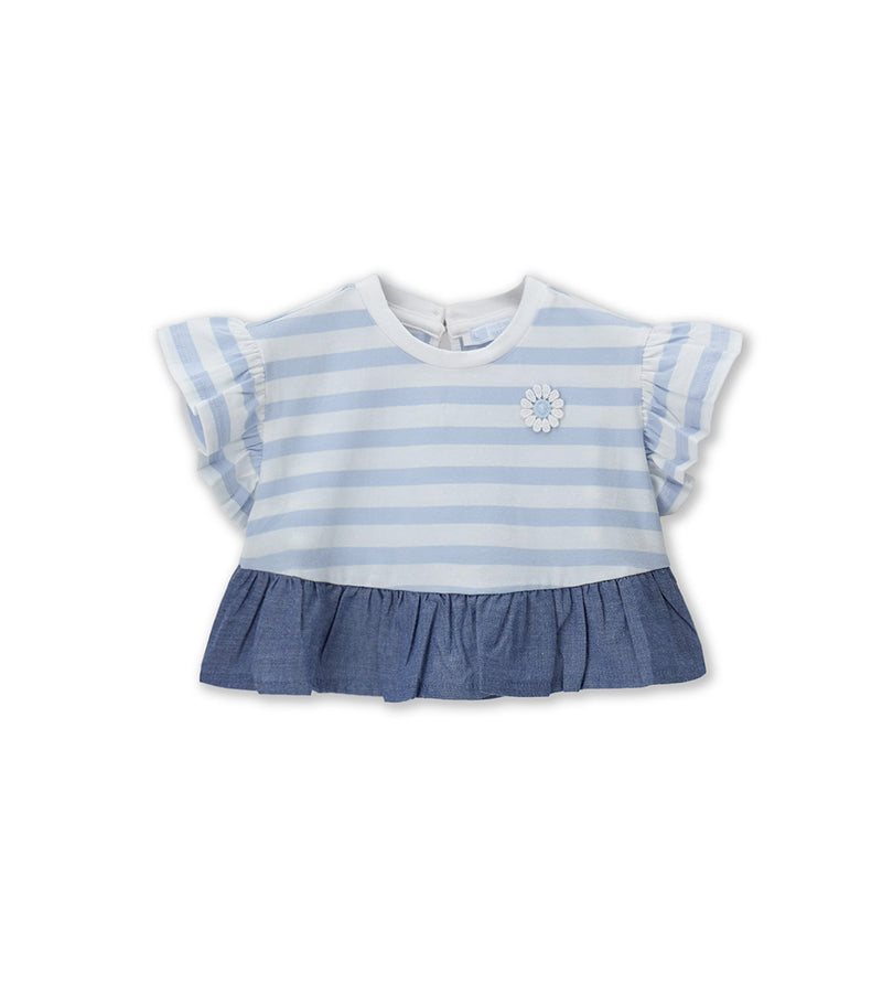 Girls' Ruffle T-shirt in White - 9 - 12 M | Original Marines UAE
