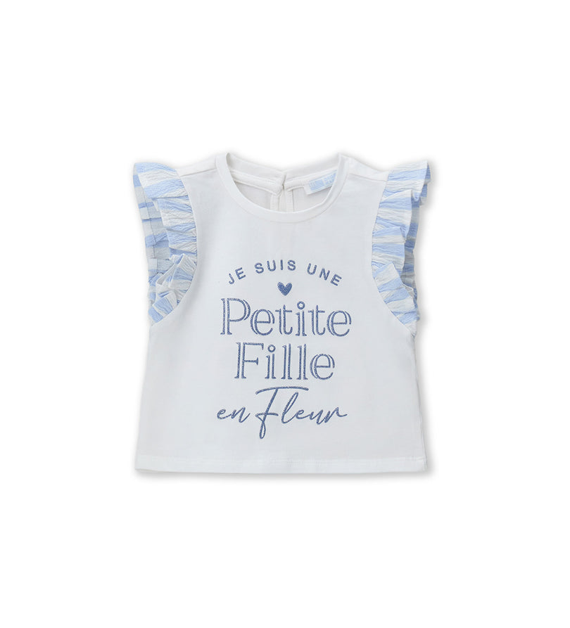 Girls' Glitter T-shirt in White - 9 - 12 M | Original Marines UAE