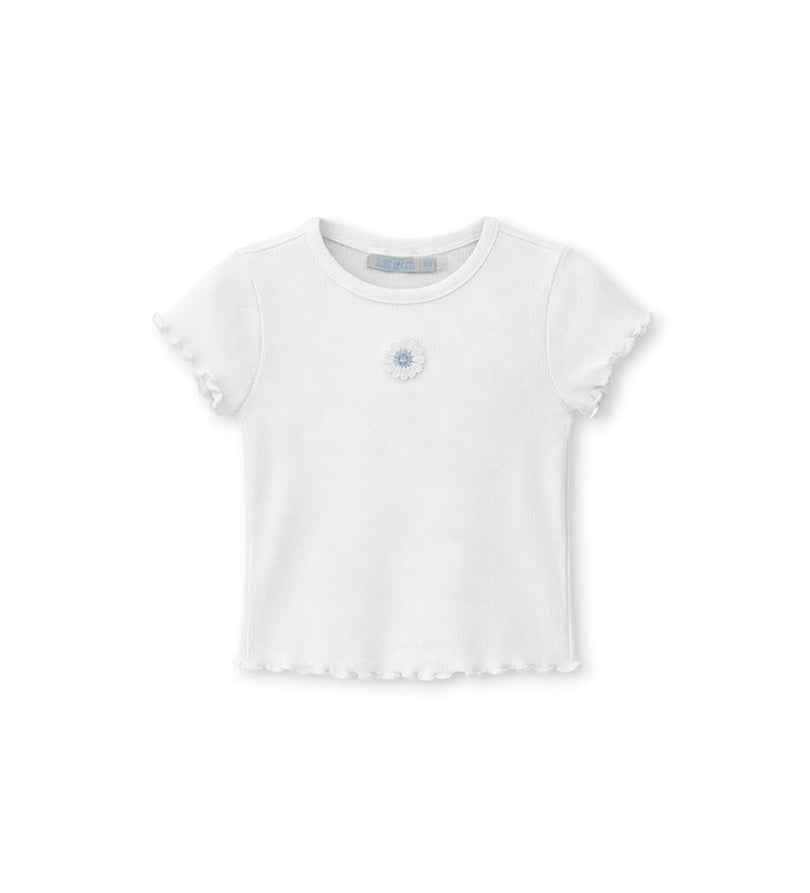 Girls' Ribbed T-shirt in White - 9 - 12 M | Original Marines UAE